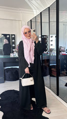 SİYAH 3’LÜ PANTOLONLU OYSHO ABAYA TAKIM