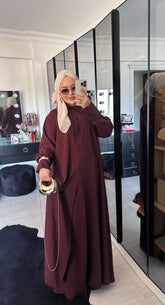 BORDO 2’Lİ TENSEL ABAYA TAKIM