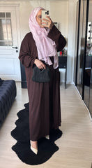 ACI KAHVE 3’LÜ PANTOLONLU OYSHO ABAYA TAKIM