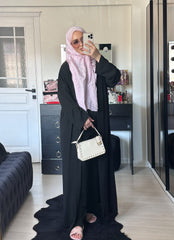 SİYAH 3’LÜ PANTOLONLU OYSHO ABAYA TAKIM