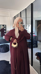 BORDO 2’Lİ TENSEL ABAYA TAKIM