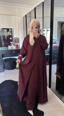 BORDO 2’Lİ TENSEL ABAYA TAKIM