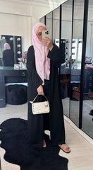 SİYAH 3’LÜ PANTOLONLU OYSHO ABAYA TAKIM